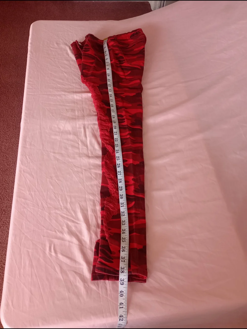 Blue Topic Red Camo Jeans Sz. 7/8 Distressed Women's